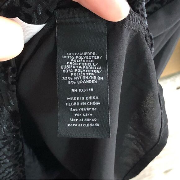 𝅺zac & Rachel Plus Size 1X Black Velvet Burnout Layered Blouse - Picture 5 of 5